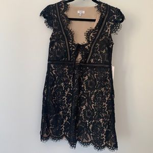 Tobi Black V-Lace Dress